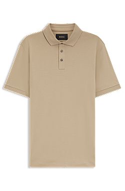 Regular-fit polo shirt in mercerised Italian cotton