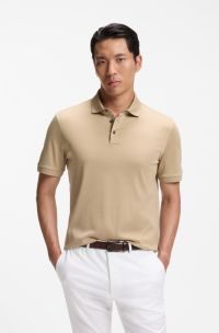 Polo regular fit in cotone mercerizzato italiano, Beige chiaro