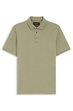 Regular-fit polo shirt in mercerised Italian cotton