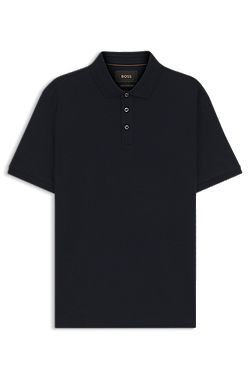 Regular-fit polo shirt in mercerised Italian cotton