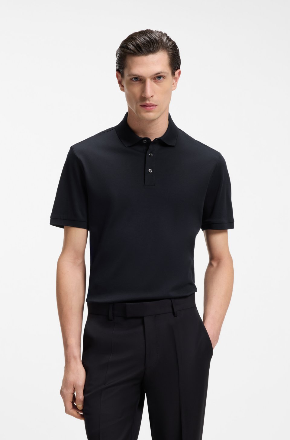 Mercerised-cotton polo shirt