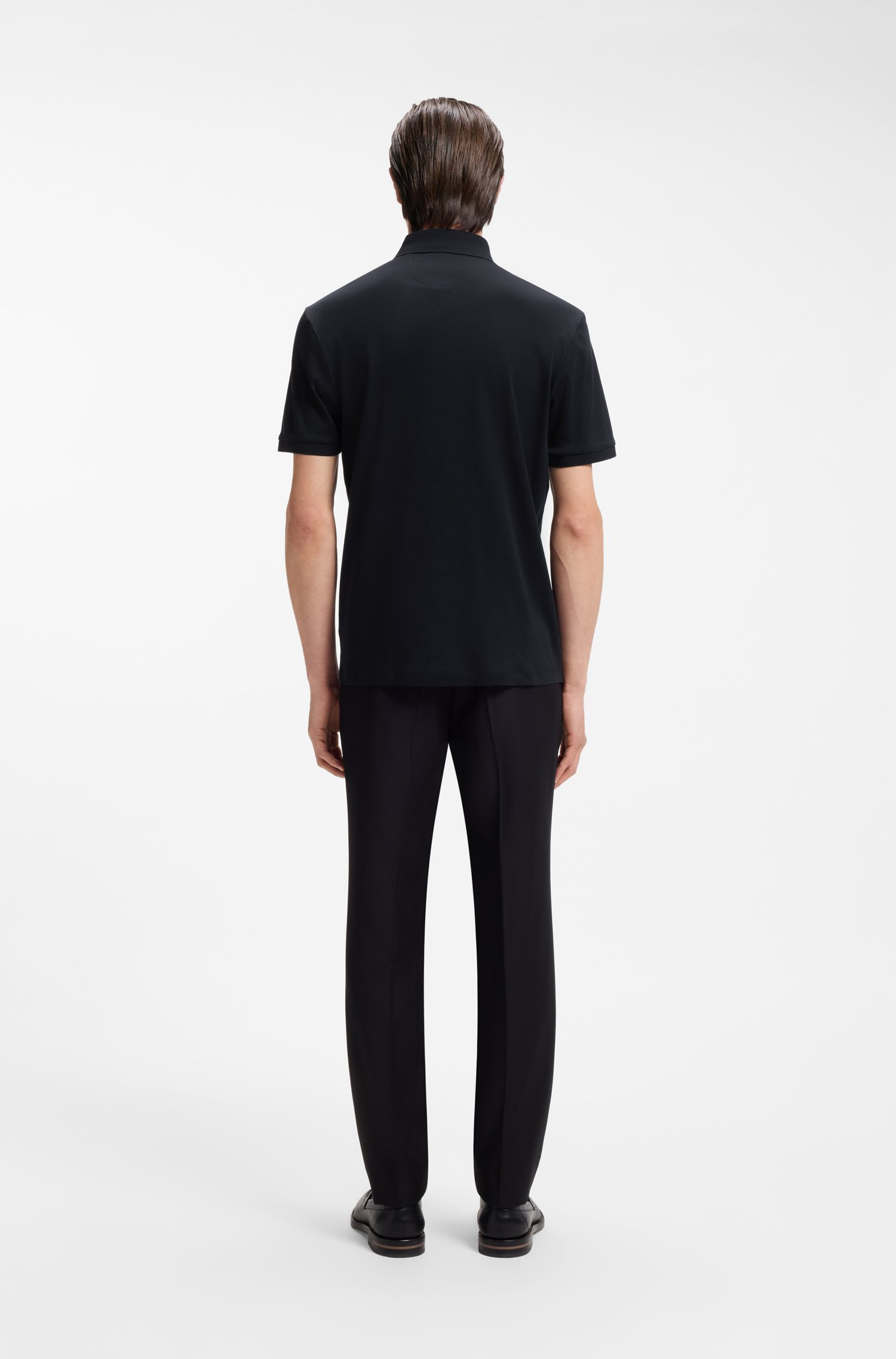 Boss Mercerised-cotton polo shirt pikéer herr – bild 3