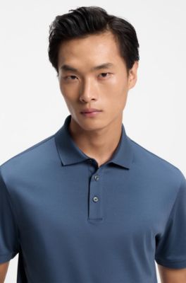 Polo in cotone mercerizzato, Blu