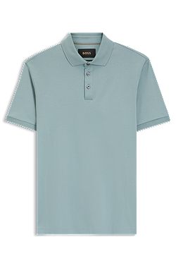 Regular-fit polo shirt in mercerised Italian cotton
