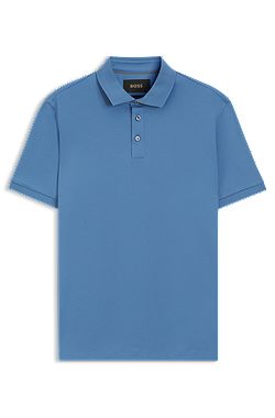 Regular-fit polo shirt in mercerised Italian cotton