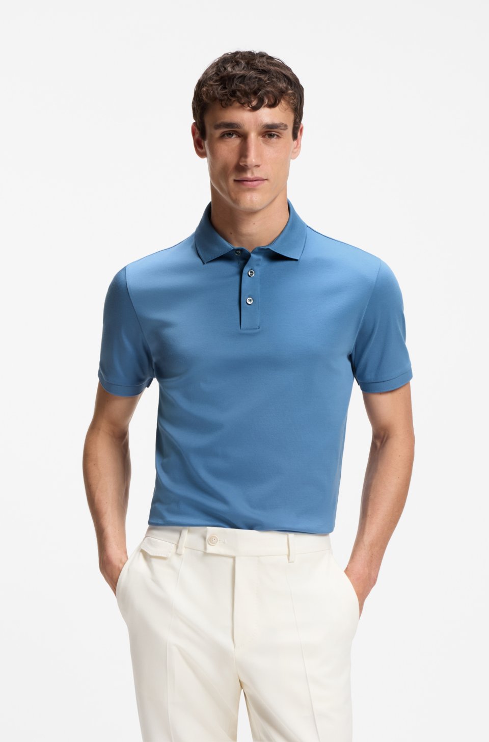 Mercerised-cotton polo shirt