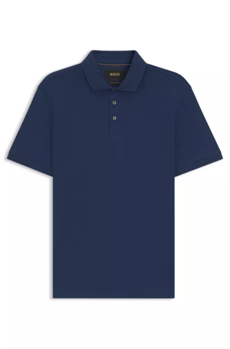 Regular-fit polo shirt in mercerised Italian cotton