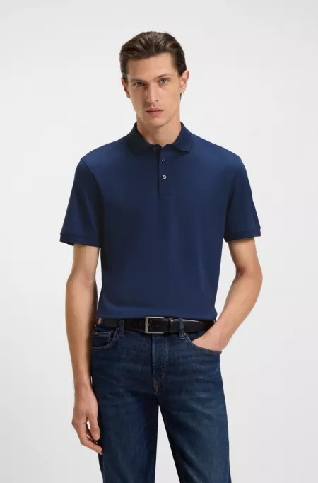 Regular-fit polo shirt in mercerised cotton