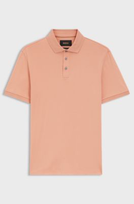 Regular-fit polo shirt in mercerised Italian cotton, Orange
