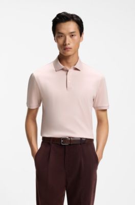 Mercerised-cotton polo shirt, Light Pink