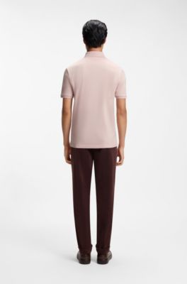 Mercerised-cotton polo shirt, Light Pink