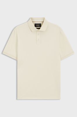 Mercerised-cotton polo shirt, Light Yellow