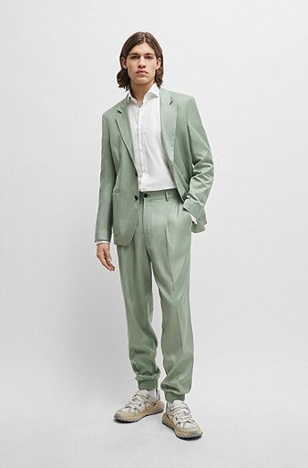 Slim-Fit Anzug aus besonders elastischem Gewebe, Hellgrün