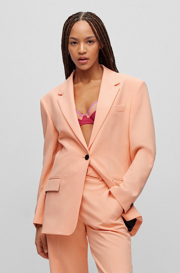 Oversized-fit jacket in double-faced cloth, Light Orange