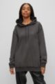 Cotton-terry hoodie with seasonal motifs, Black