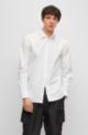 Extra Slim-Fit Hemd aus bügelleichter Baumwoll-Popeline, Weiß