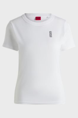 Pure-cotton T-shirt with marker-inspired logo, White