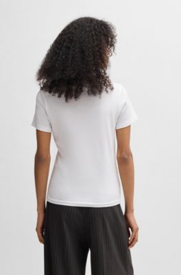 Pure-cotton T-shirt with marker-inspired logo, White