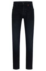 Tapered-fit jeans in grey-cast super-stretch denim, Dark Grey