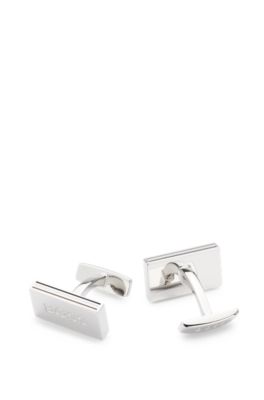 Lot De 4 Boutons De Manchette Hugo Boss Vintage - Violet Et Argent, Laiton, Pour Homme