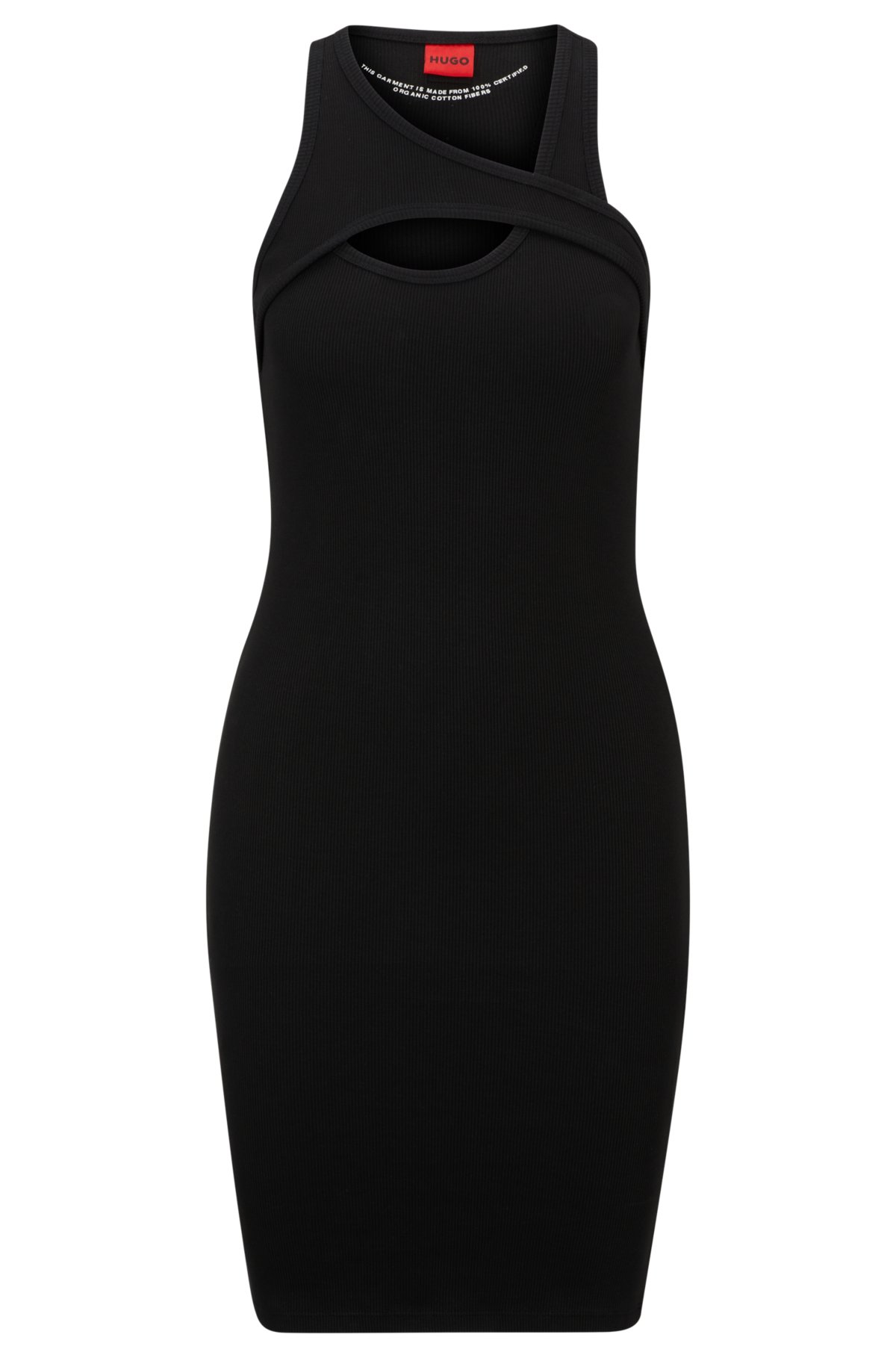 HUGO - Stretch-cotton dress with cut-out details