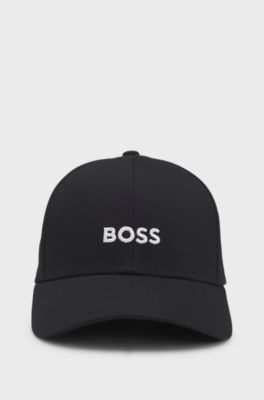 Cotton-twill cap with embroidered logo, Black