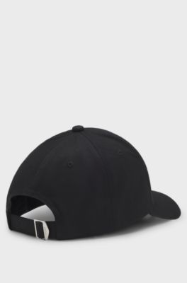 Cotton-twill cap with embroidered logo, Black