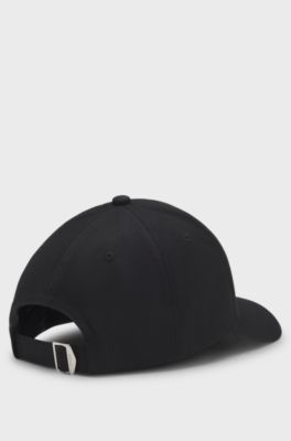 Cotton-twill cap with embroidered logo, Black