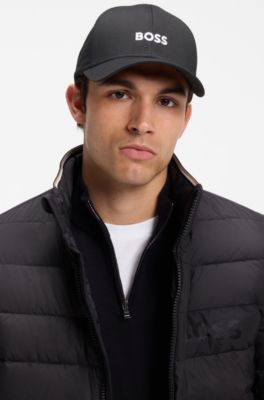 Cotton-twill cap with embroidered logo, Black