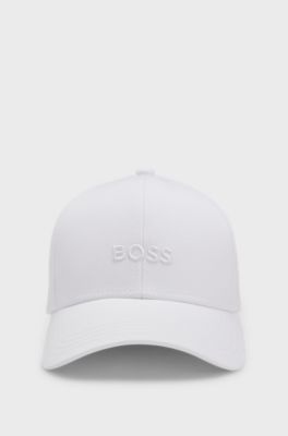 Cappellino in twill di cotone con logo ricamato, Bianco