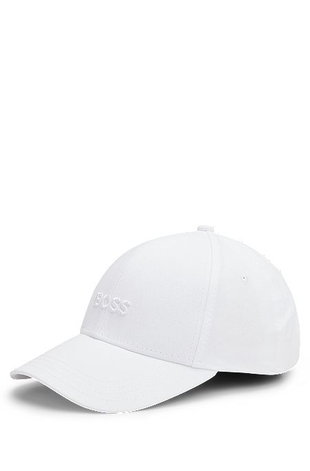 Cap aus Baumwoll-Twill mit sechs Bahnen und Logo-Stickerei, Weiß