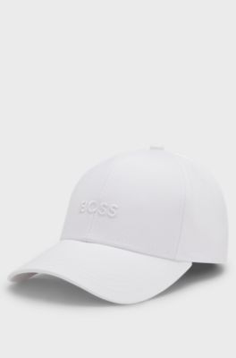 Cotton-twill cap with embroidered logo, White