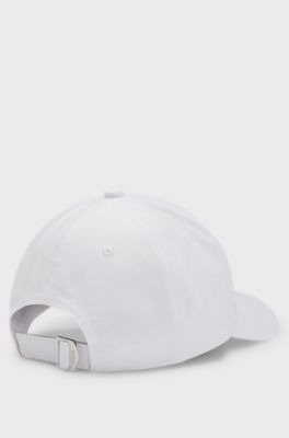 Cappellino in twill di cotone con logo ricamato, Bianco