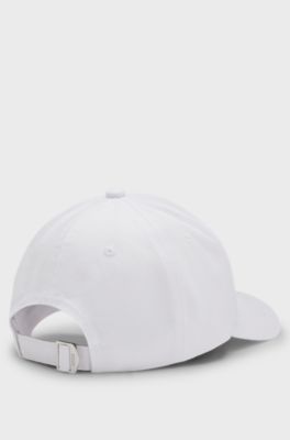 Cotton-twill cap with embroidered logo, White