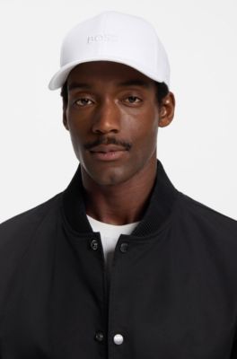 Cotton-twill cap with embroidered logo, White