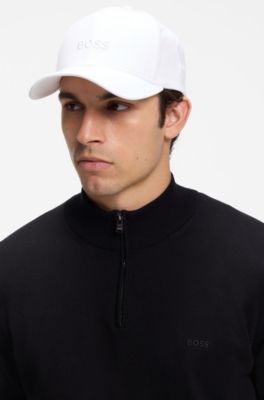 Cotton-twill cap with embroidered logo, White