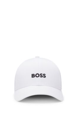 Cotton-twill cap with embroidered logo, White