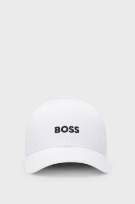 Cotton-twill cap with embroidered logo, White