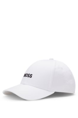 Cotton-twill cap with embroidered logo, White