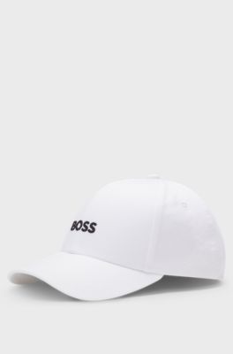 Cotton-twill cap with embroidered logo, White