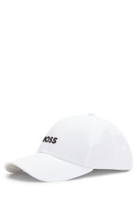 Cotton-twill cap with embroidered logo, White