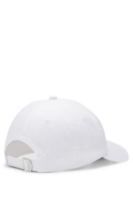 Cotton-twill cap with embroidered logo, White