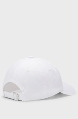 Cotton-twill cap with embroidered logo, White