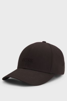 Cotton-twill cap with embroidered logo, Dark Brown