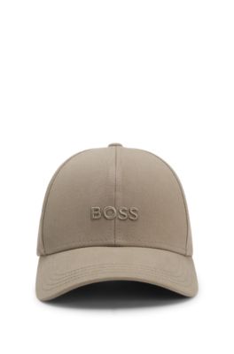 Kasket i bomuldstwill med broderet logo, Lysebrun