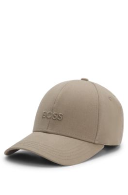 Kasket i bomuldstwill med broderet logo, Lysebrun