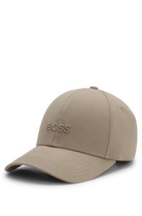 Cotton-twill cap with embroidered logo, Light Brown