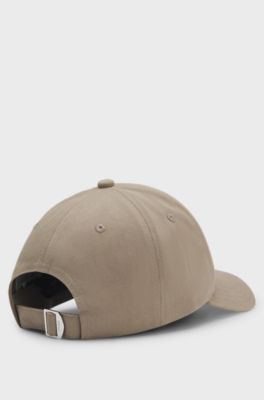 Pet van katoenen twill met logostiksel, Lichtbruin