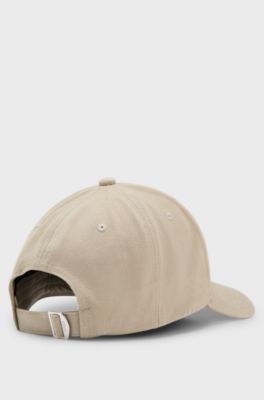 Cotton-twill cap with embroidered logo, Khaki
