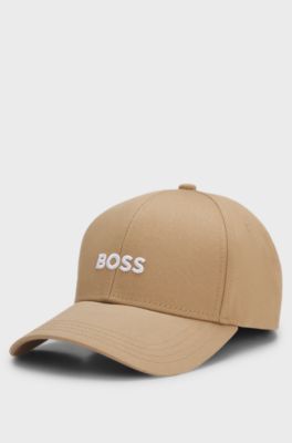 Cotton-twill cap with embroidered logo, Beige